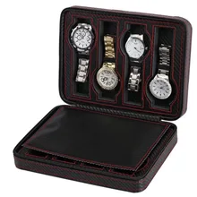 

Soft Cow Leather Watch Box Luxury Pouch with Zipper Portable Organizer Bag Travel Watch Bag Protective Cover Luxury Gift