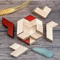 Wooden Hexagonal Cylinder Brain Teaser Puzzles For Kids And Adults Iq Test Logic Games Rompecabezas De Madera Infantil 2