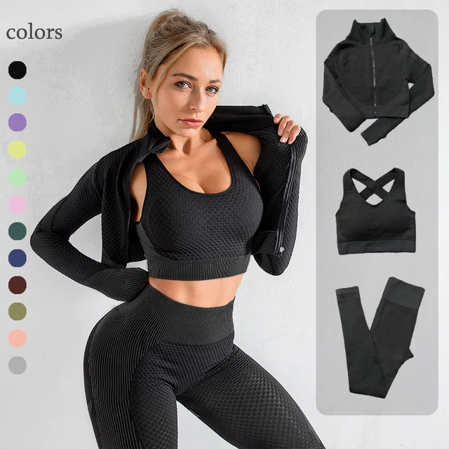 Seamless Athletic Wear Women Tracksuit Yoga Set 2 Pieces Workout Sportswear Gym  Clothing Fitness High Waist Leggings Sports Suit - AliExpress