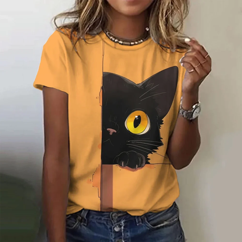 

Women's T-shirt 3d cute animal fashion cat print women's T-shirt summer tops T-shirt casual short sleeve 2000 clothes