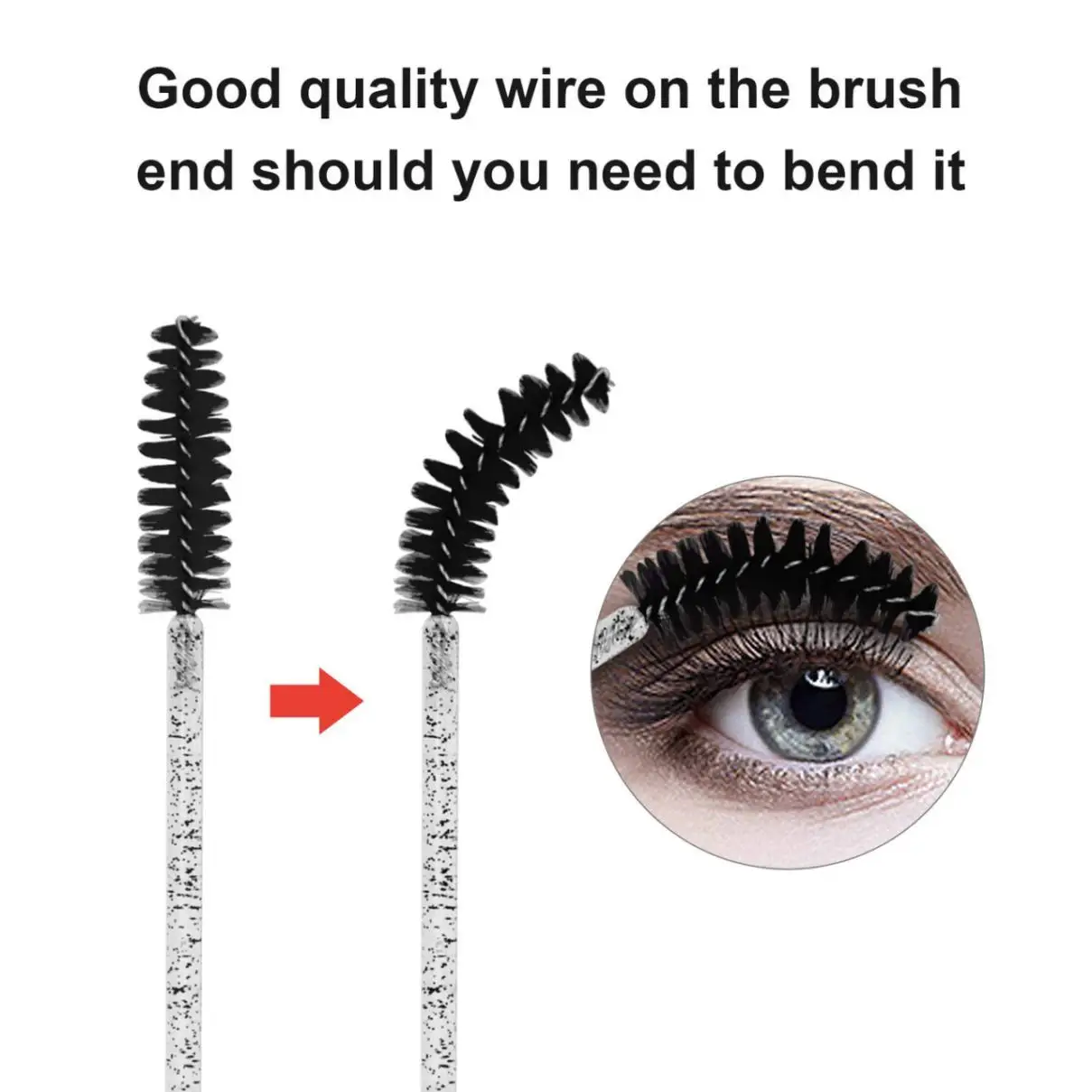 100 Pcs Disposable Eyelash Makeup Brush Crystal Handle Mascara Wands Applicator Stick Lashes Extension Supplies 2