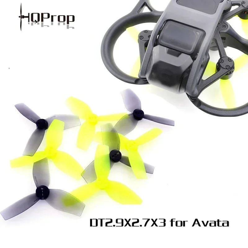 Paire d'hélices HQProp AVATA 2.9x2.7x3 3 pales PC, une CW et une CCW, sur fond blanc