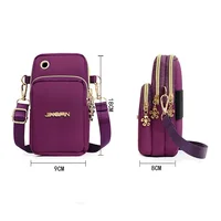 Mobile Phone Bag Women's Crossbody Mini Bags Fashion Mom Mommy Coin Bag Neck Hanging Running Cover Shoulder Bag 3 Layer Wallet - Image 6