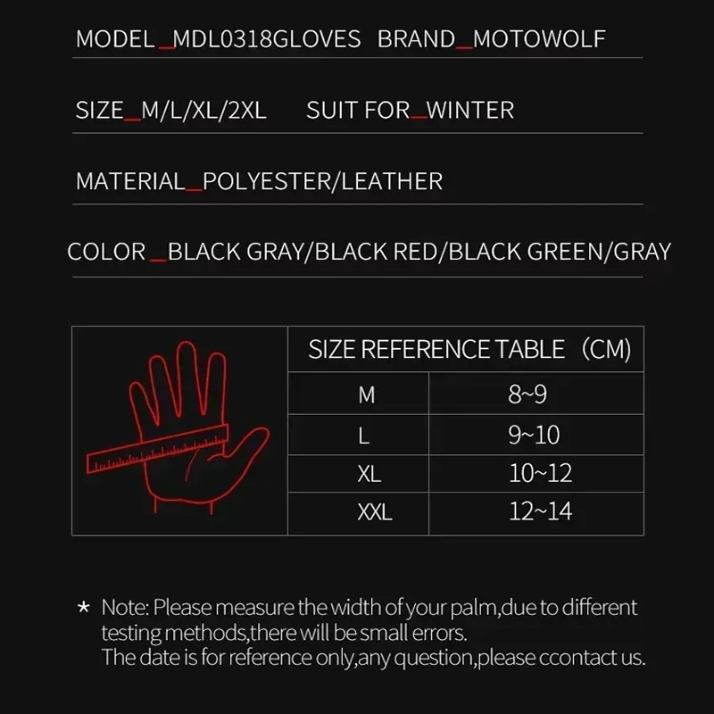 Winter Motorcycle Thermal Gloves - Fleece Windproof Leather Biker Gear, Waterproof