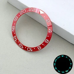 Blue Luminous Sloped Ceramic Bezel Insert Ring for Men's Mechanical Watches (A10 Ceramic)