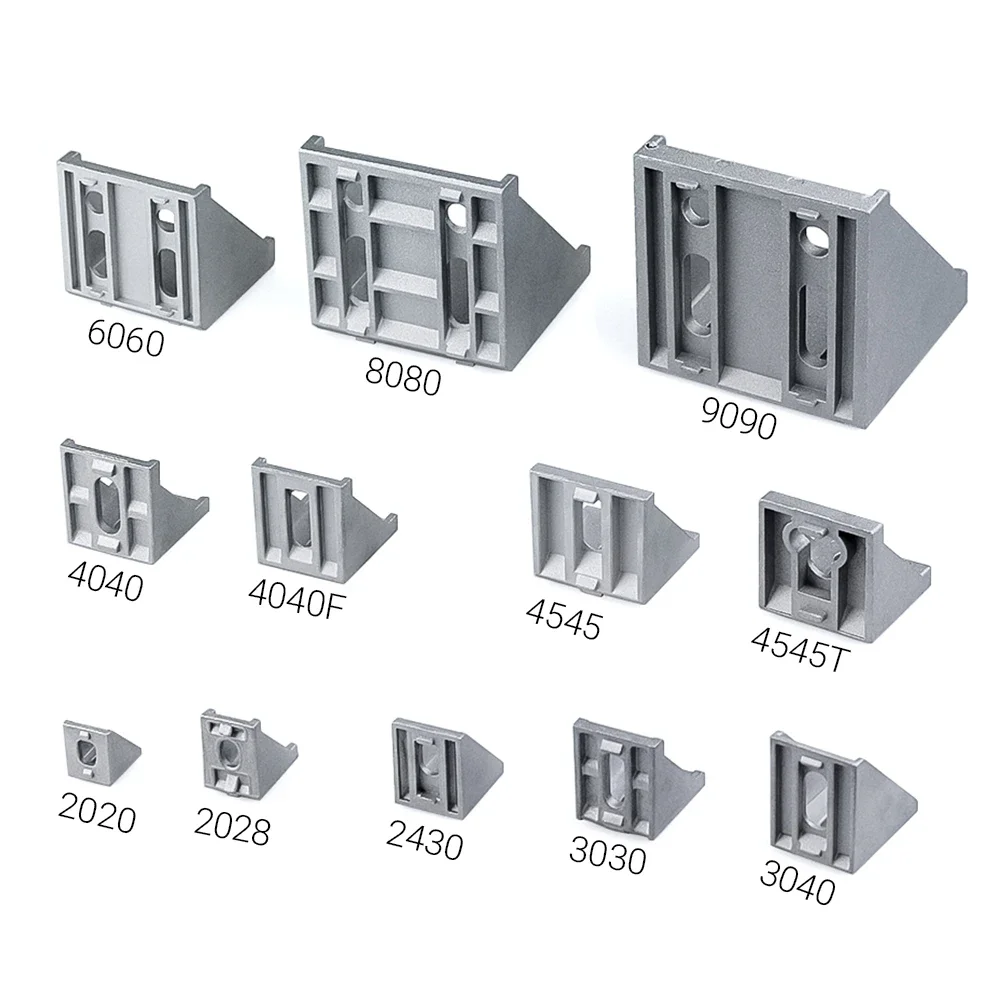 Cutting Bracket 20/10/5Pcs Corner Fitting Angle Aluminum Connector Bracket Fastener 3030 4040 4545 for Aluminium Profile
