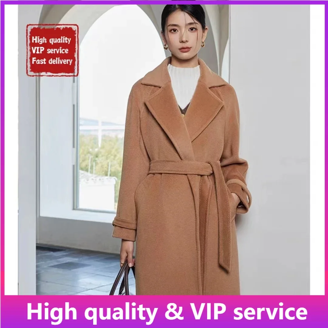 2023 Highest Quality Max Coat Women's Jacket Camel Wool Straight Double Sided Cashmere Mid-Length Coat Wool Winter Women's Coat