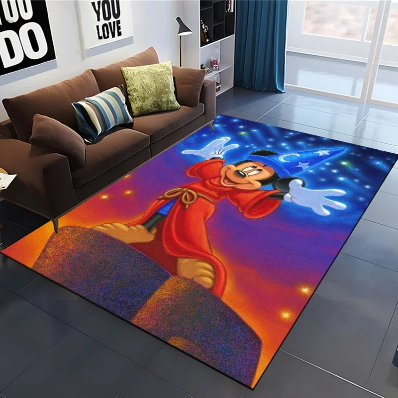 thumbnail image 1 of Alfombra de Mickey Mouse de Disney, bonita figura de Anime, alfombra estampada de Minnie, dormitorio infantil, sala de estar, sofá, felpudo antideslizante, alfombras de suelo, 1 of 5