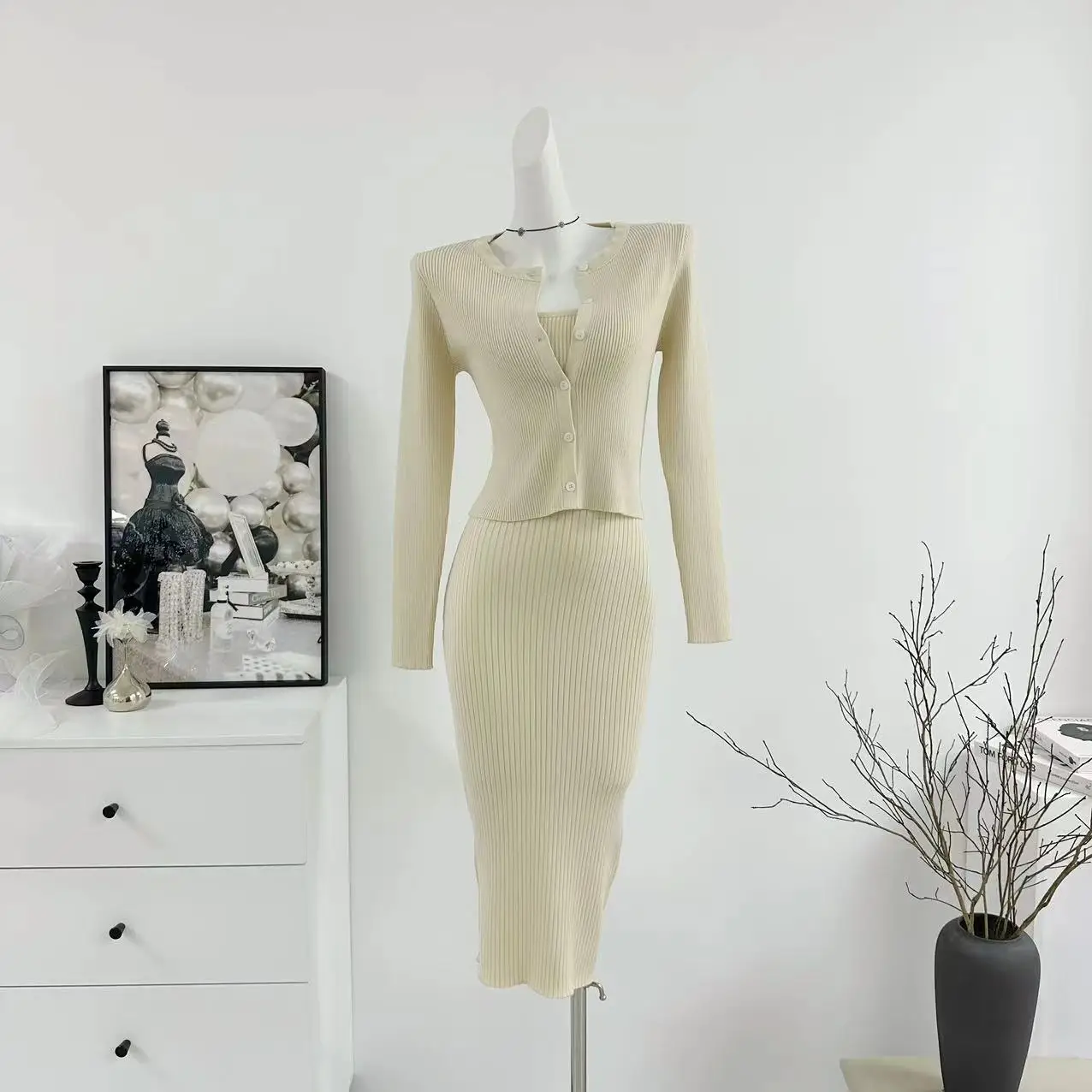 

Винтажные облегающие привлекательные вязаные юбки А-силуэта, милые комплекты, женское повседневное эстетичное платье, наряды, верхняя юбка