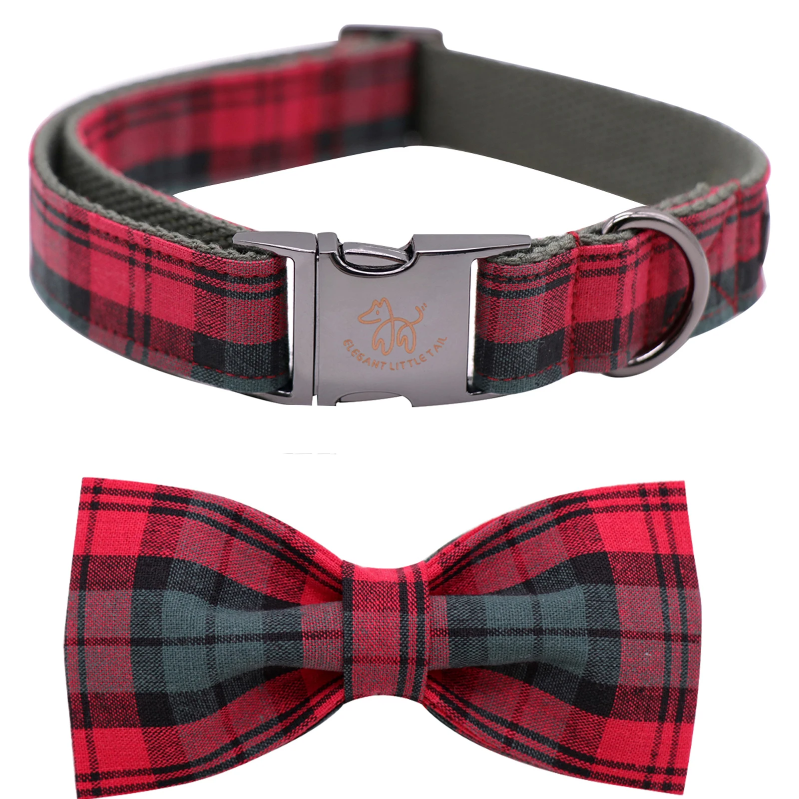 

Elegant little tail Dog Collar with Bow Cotton Webbing Bowtie Dog Collar Adjustable Dog Collars for Small Medium Large Dogs