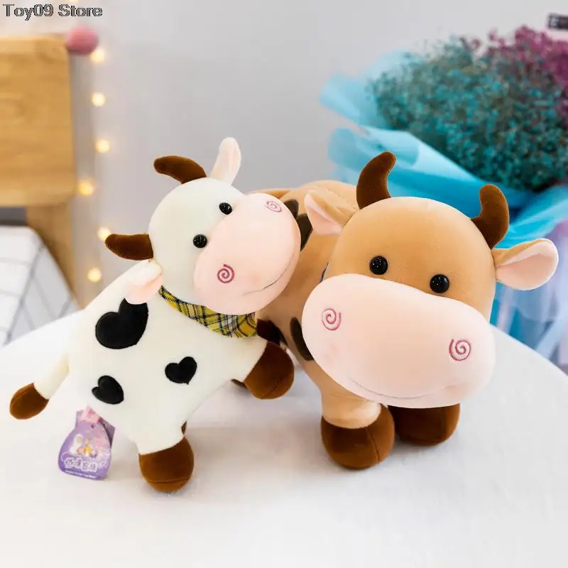 

1PC Cartoon Cute Cow Plush Toy Soft Animal Cattle Plush Toy Kawaii For Girls Cotton Animal Plush Doll Filled Home Decoration