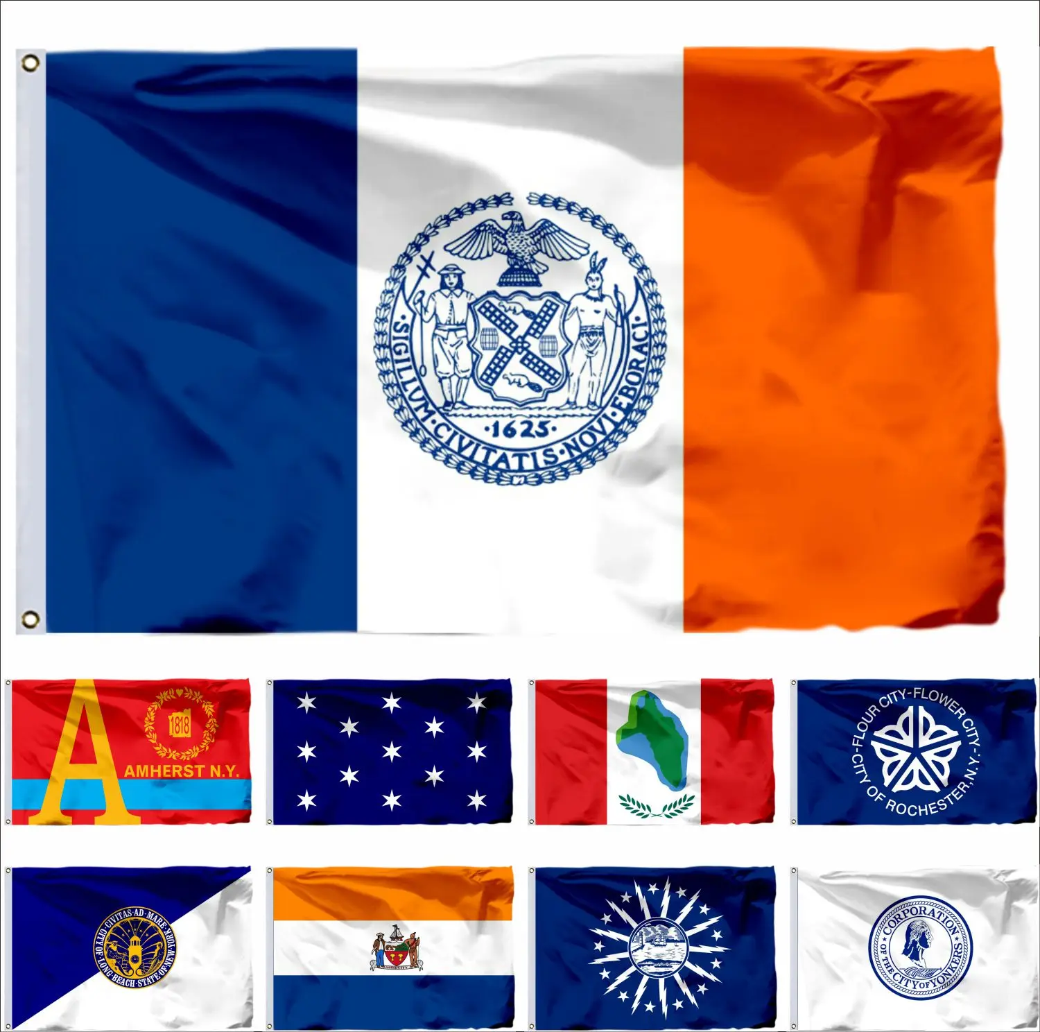Usa Rochester New York Flag 90x150cm Albany 3x5ft Us Guanica American