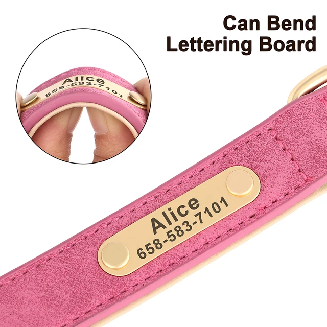 Personalized Dog Collar – Custom PU Leather with Free Engraved Nameplate for Small, Medium & Large Dogs 2