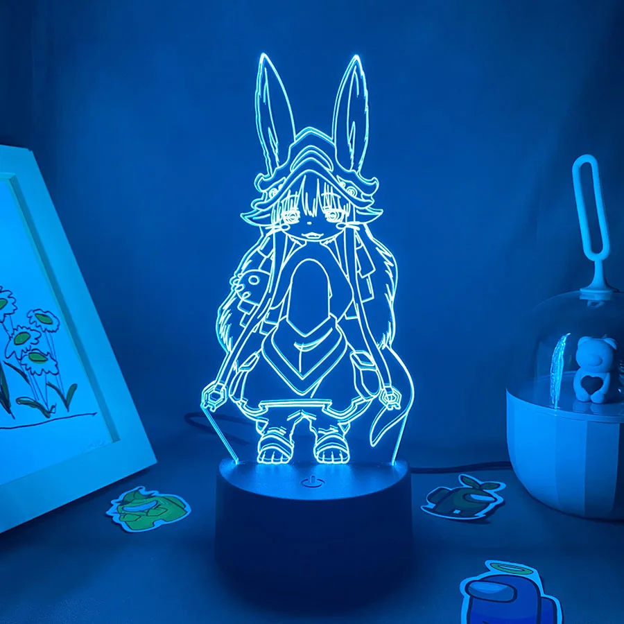 Anime Made in Abyss Nanachi 3D LED Neon Night Lights Kawaii Birthday Gift for Friend Otaku Bedroom Decor Nanachi Manga Lava Lamp