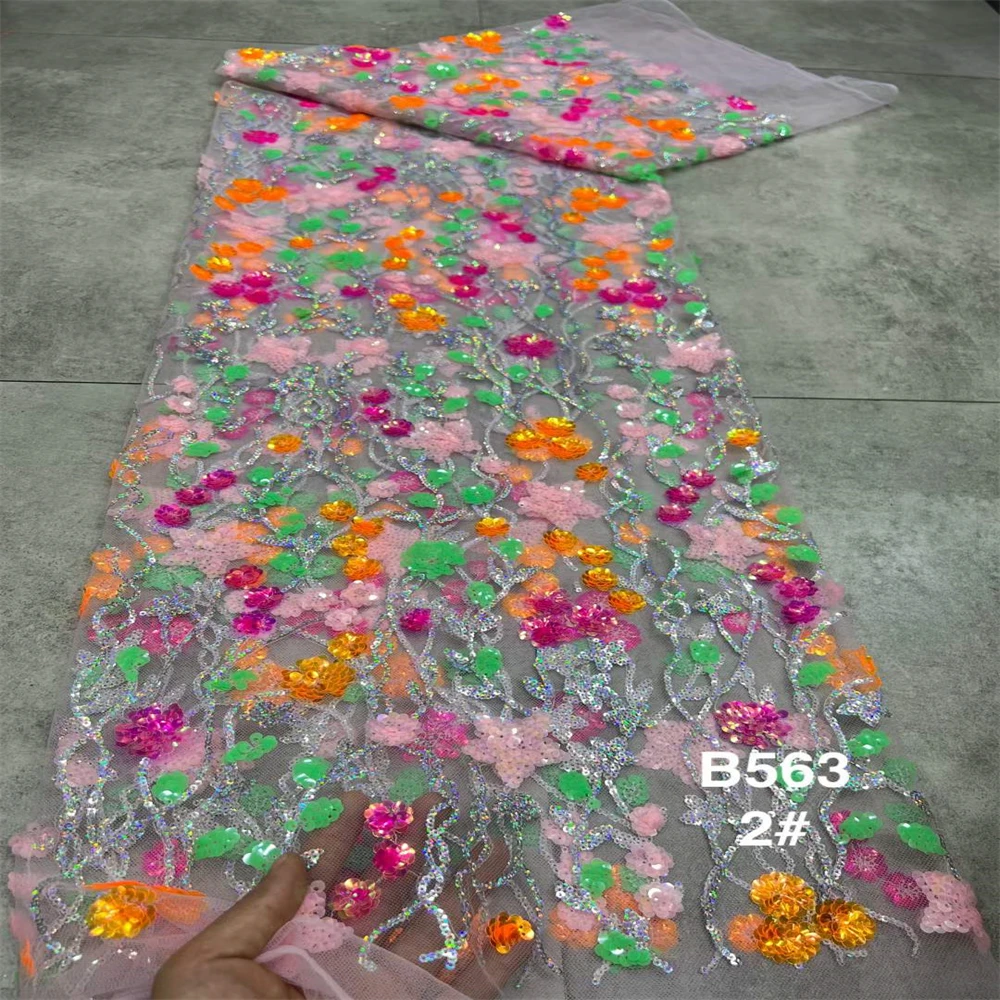 

2023 Newest Arrival Lace Fabric African Lace Fabric High Quality Nigerian Sequins Lace Fabric for Sewing Dress SF-1300