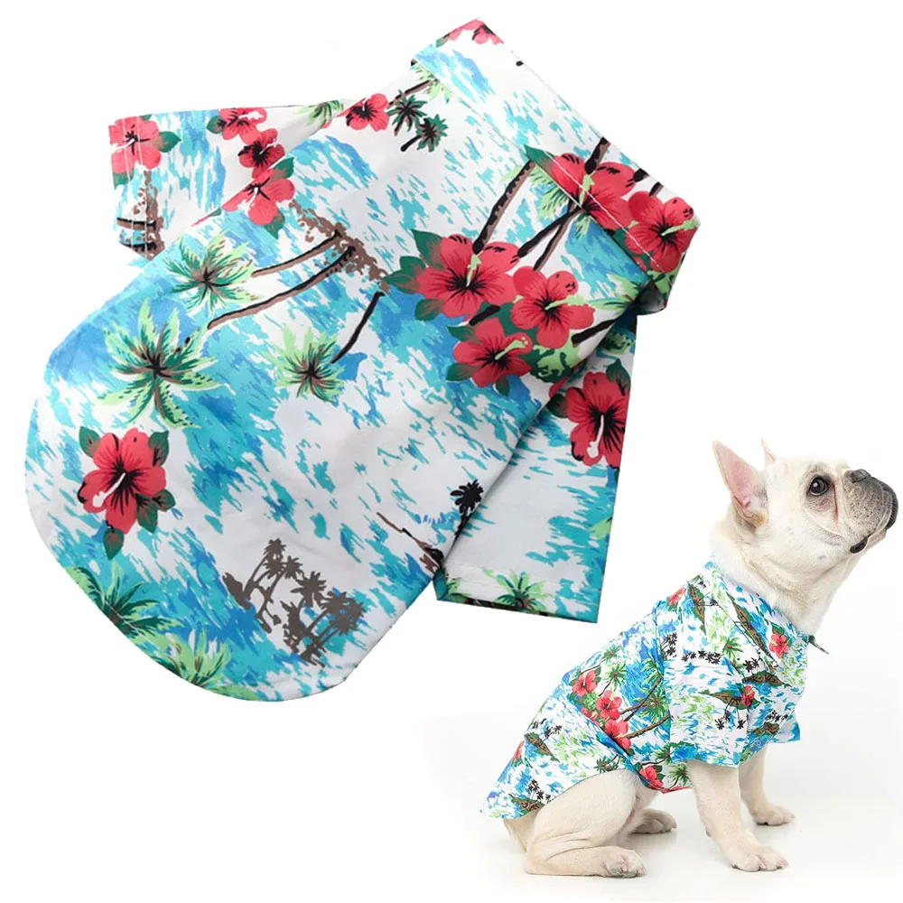 Pet Dog Shirt Designer Hawaiian Polo T-Shirt for Small Medium Pet Boys Girls Dog Summer Clothes