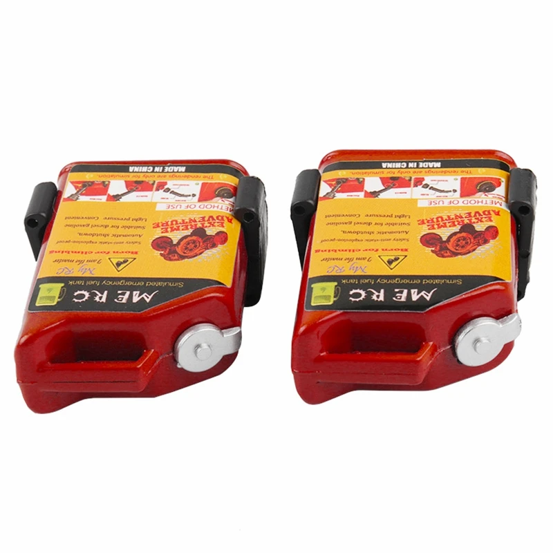 2 Pezzi 1/10 Scala Rc Crawler Accessorio Mini Serbatoio Carburante Per Tamiya D90 Axial Wraith Scx10 (Rosso)