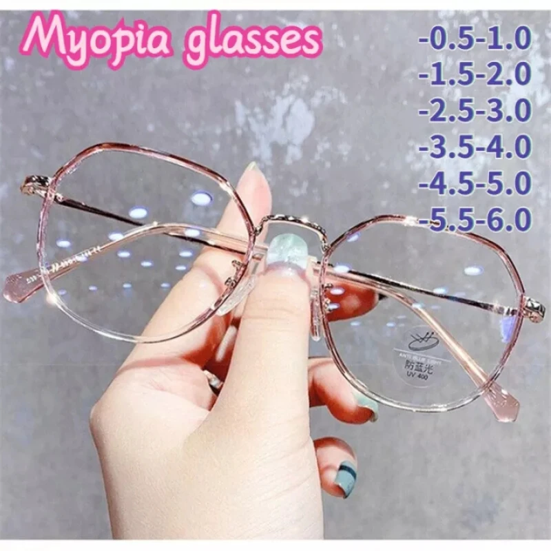 Gafas redondas para miop a para mujer lentes para miop a con grado negativo dioptr as terminadas 0 5 1 5 2 0 2 5 3 0 To 6
