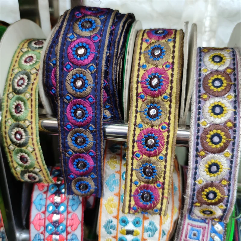 Sequins Lace Trims Webbing Embroideried Ribbons Fabric Dress Bag DIY Sewing Accessories 1 Yards Lace Fabric Lace Sewing Supplies Lace Garment Accessories