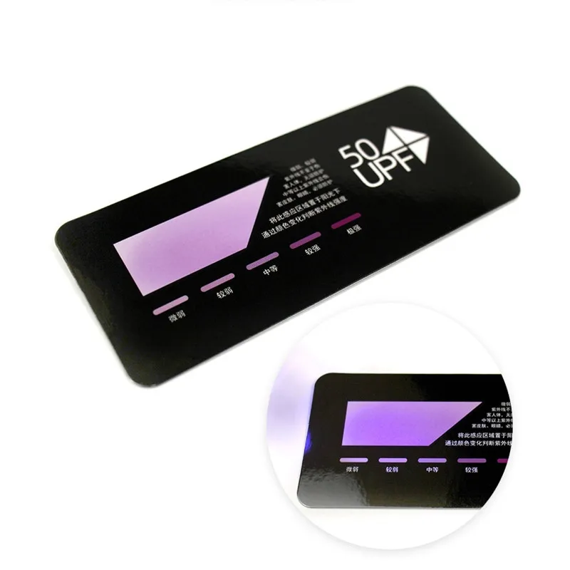 Portable Quick Test UV Sensor UV Card Indicator UPF50+ Test Card Deepe Color Stronger UV Outdoor Sunshine Testing Card 5