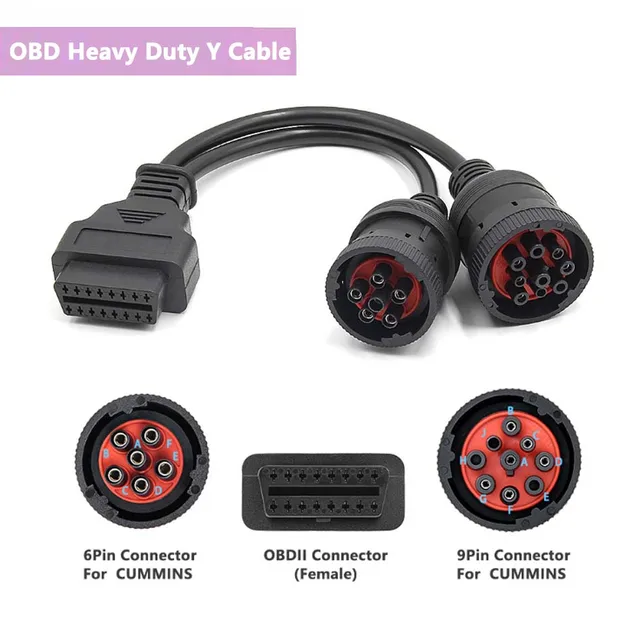 OBD2 Truck Cable OBDII 16Pin Female To 6pin J1708 9pin J1939 Splitter Y Diagnost - Foto 10