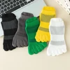 3 Pairs Men Toe Socks with Grip Non-slip Five Finger Socks Summer Mesh High Quality Cotton Ankle Socks Anti-slip 6