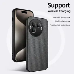 Realme GT Series Carbon Fiber Phone Case with MagSafe Compatibility and Lens Protection for Realme GT8 (Gray)