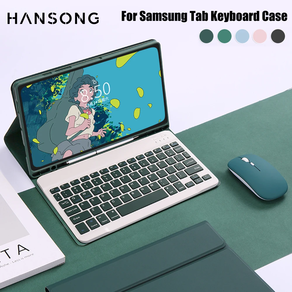 Capa Teclado para Samsung Galaxy Tab Capa para Tablet s6 Lite 10.4 s7 11 s8 s7 Plus s7 fe s8 Plus 124 a8 105 a7 104