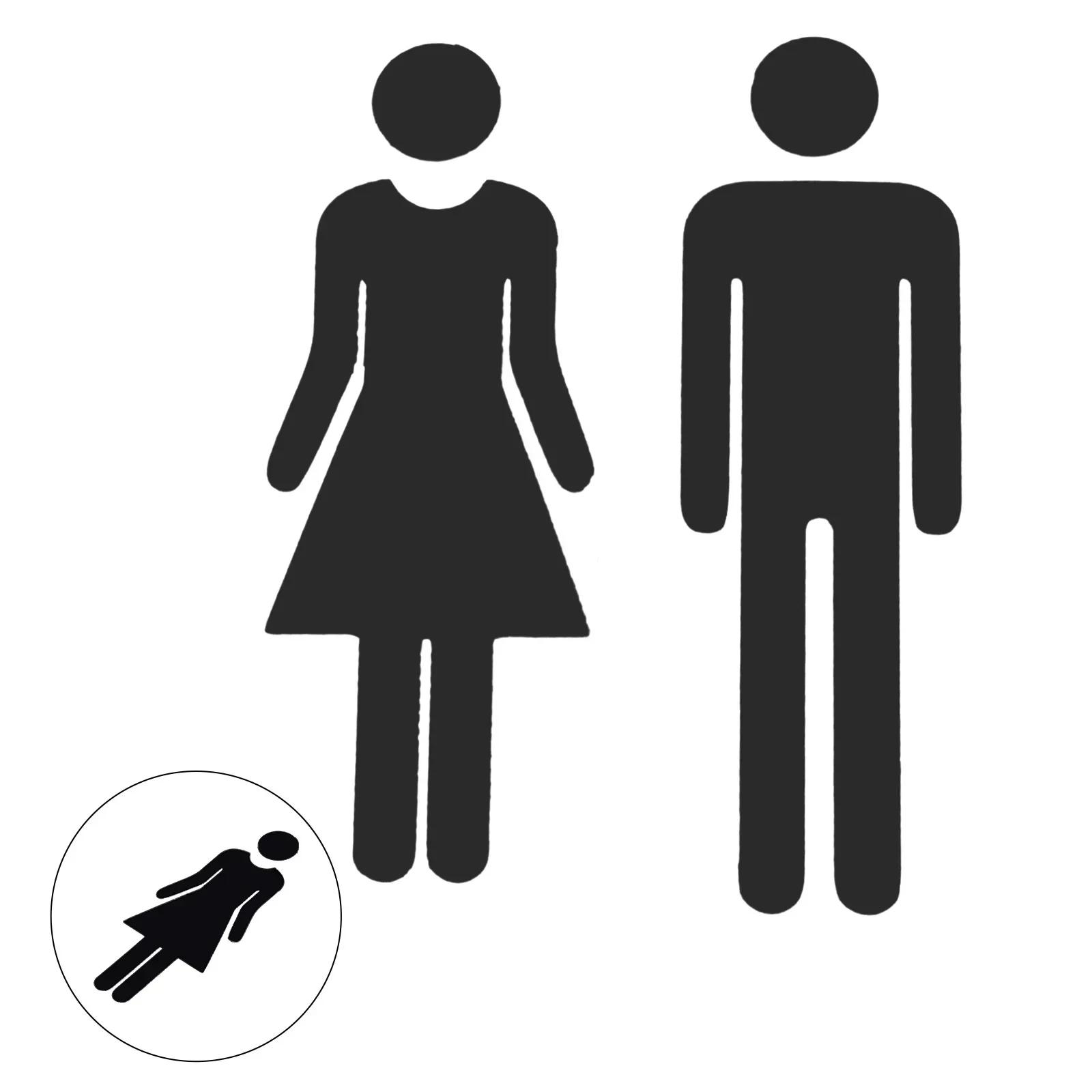 Toilet Stickers 3D Acrylic Toilet WC Signage Self-Adhesive Acrylic Men&Woman WC Door Sign Washroom Signage Sticker