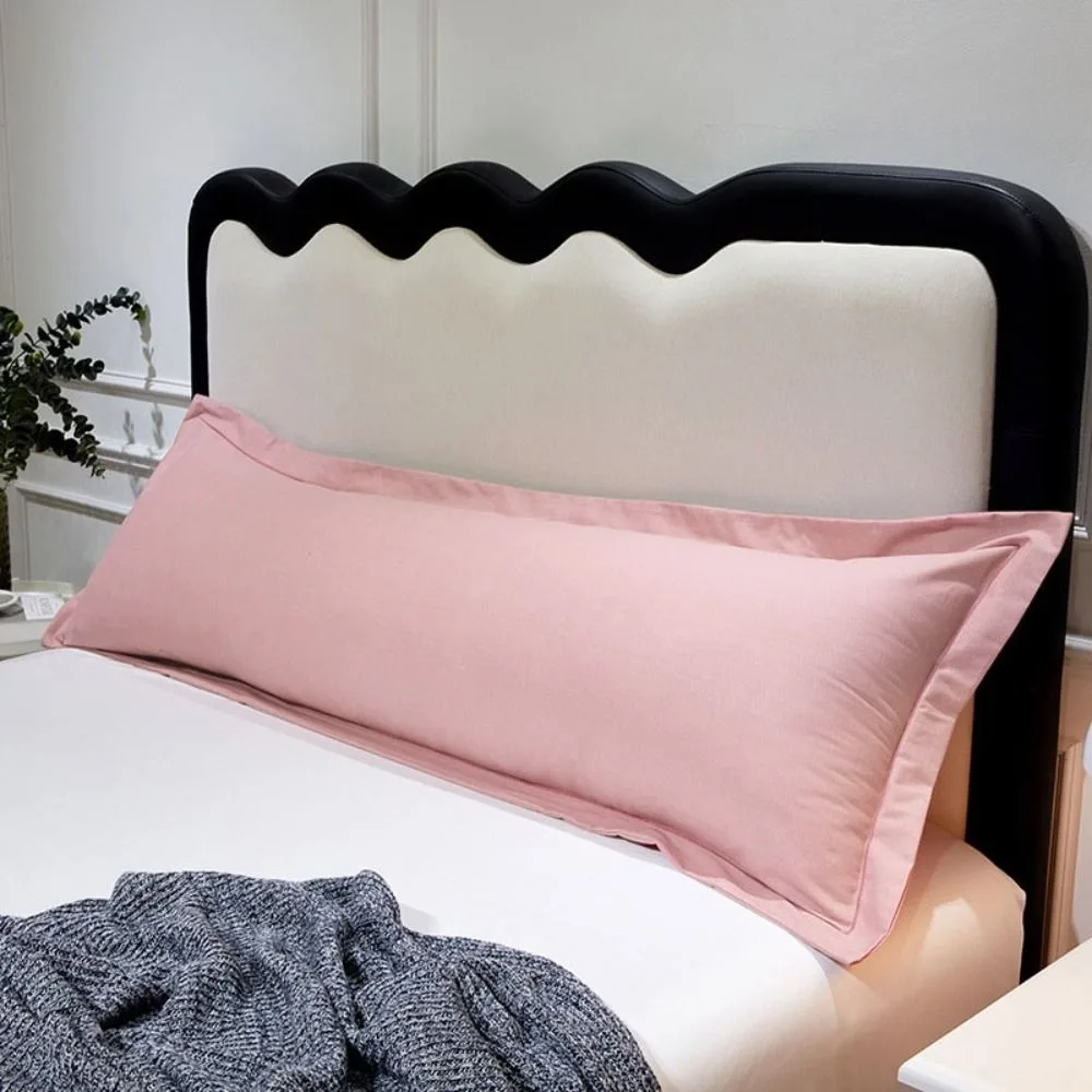 Durable Extended Couple Pillowcase Rectangular Cotton Long Pillow Case Washable Skin-friendly Pillowslip King Size Bed