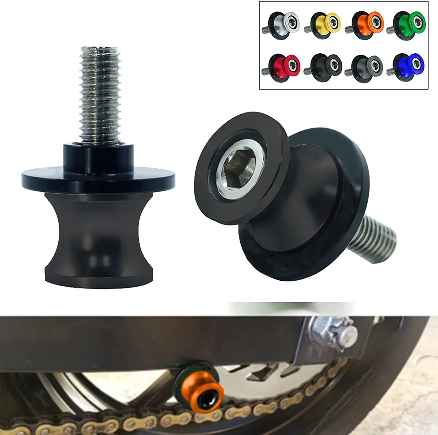 Aluminum Alloy Motorcycle Swingarm Spools Slider Stand Screws