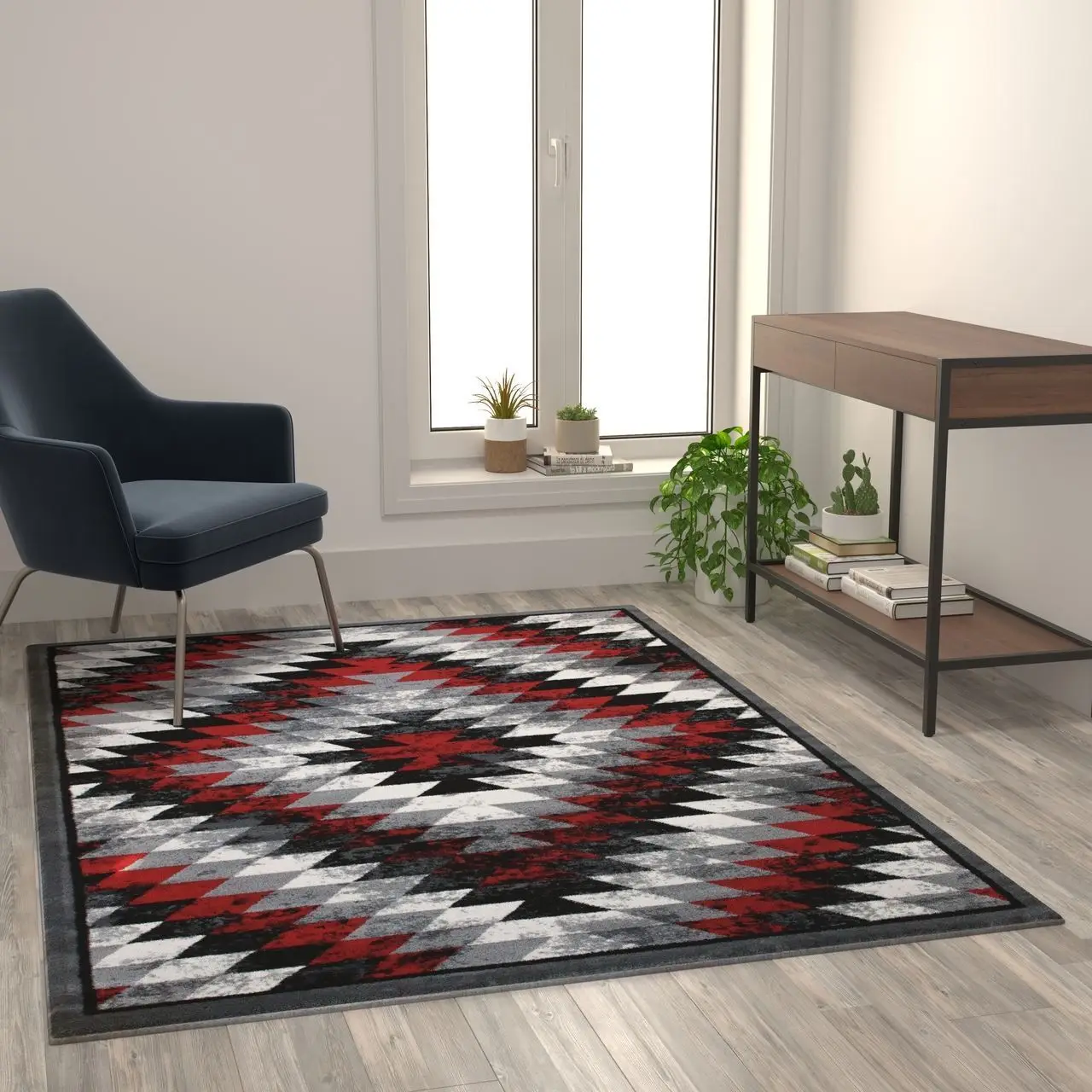 

5'x7' Red Area Rug Olefin Rug with Jute Backi Carpets for Bed Room Living Room Decoration