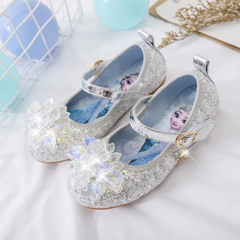 Frozen Elsa Sandals Girls Shoes Princess Dance Shoes for Baby Girls Fashion Non-Slip Crystal Shoes Sandals for Girls 4