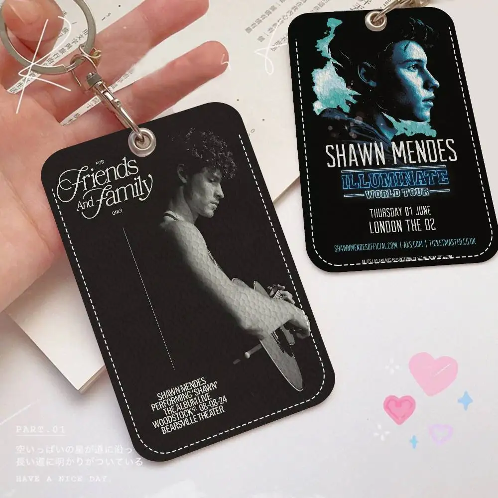 가수 Shawn Mendes 사무용품 남성 및 여성 신용카드 열쇠고리 학생증 ID 카드 홀더 자격증 홀더 카드