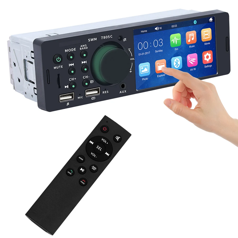

Head Unit 7805C MP5 Player USB Fast Charging Stereo Player 1 Din 4.1" Touch Screen Car Radio Bluetooth Audio Video