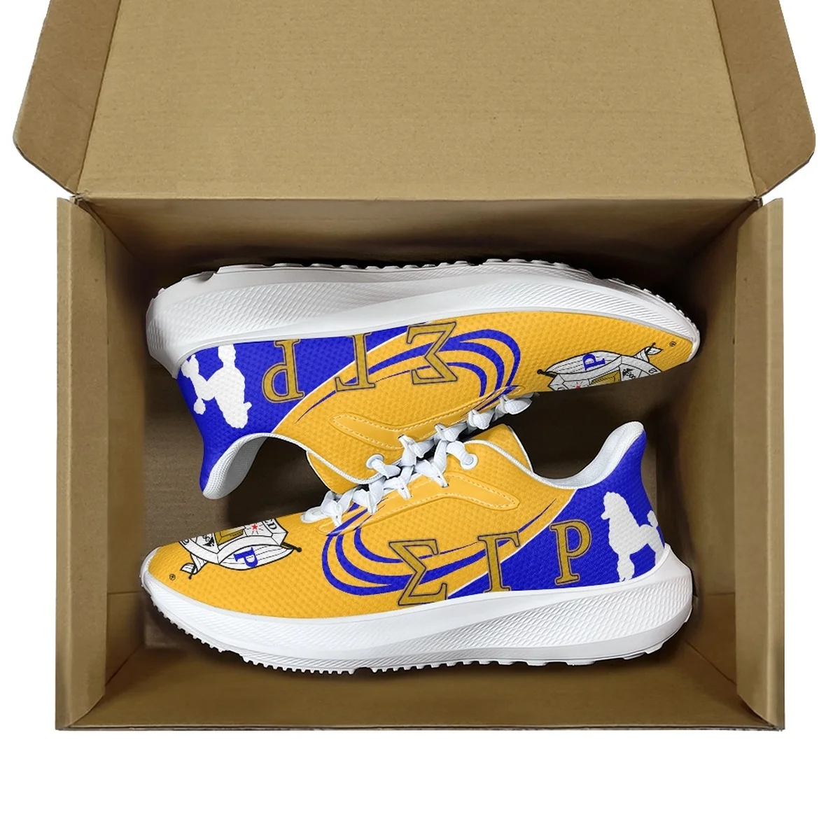 Sigma Gamma Rho Brand Design Comfortable Running Shoes Poodle Pattern Stylish Lace-up Sneakers Sorority Breathable Walking Shoes
