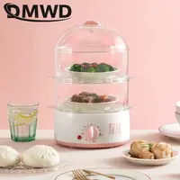 2L Mini Household Electric Food Steamer with Timer Knob control Auto Shut-off Visualization Food Warmer 3 layers Egg Boiler 2
