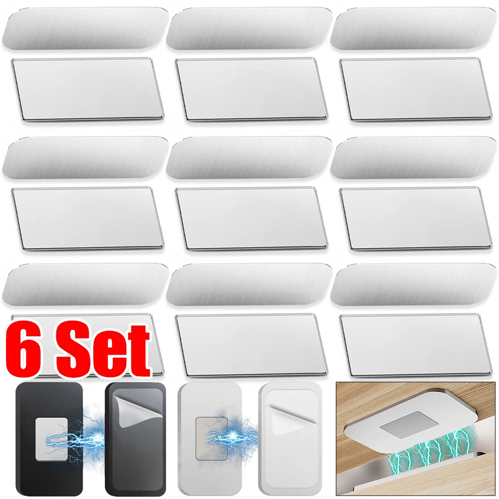 Magnetic Cabinet Catches 12-2Pcs Ultra Thin Door Stop Closer with Screw for Closet Cupboard Furniture Invisible Adhesive Drawer