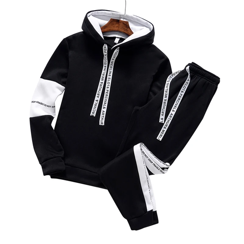 Man Tracksuit Jogging Suit Sportswear Pullover Loose Hoodies Sweatshirt+Pants Suit Spring Autumn Man Hooded Sweatshirts
