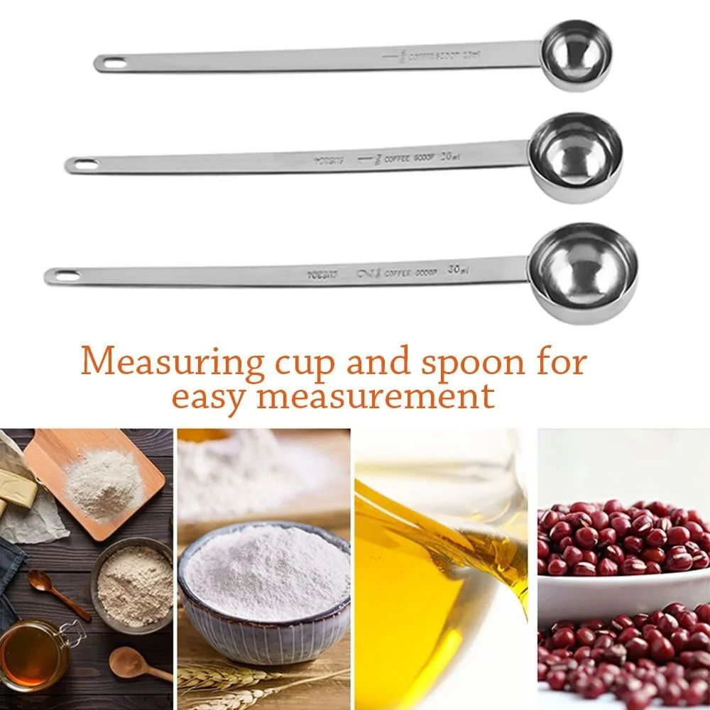 5/10/15/20/25/30ML Measuring Spoon Long Handle Stainless Steel Thicken ...