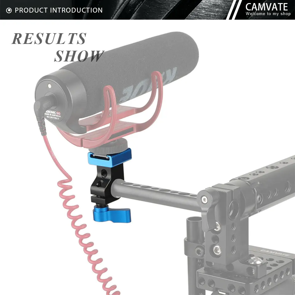 Standard 15mm Side Single Rod Holder With Cold Shoe Mount Adapter For Monior/Cam