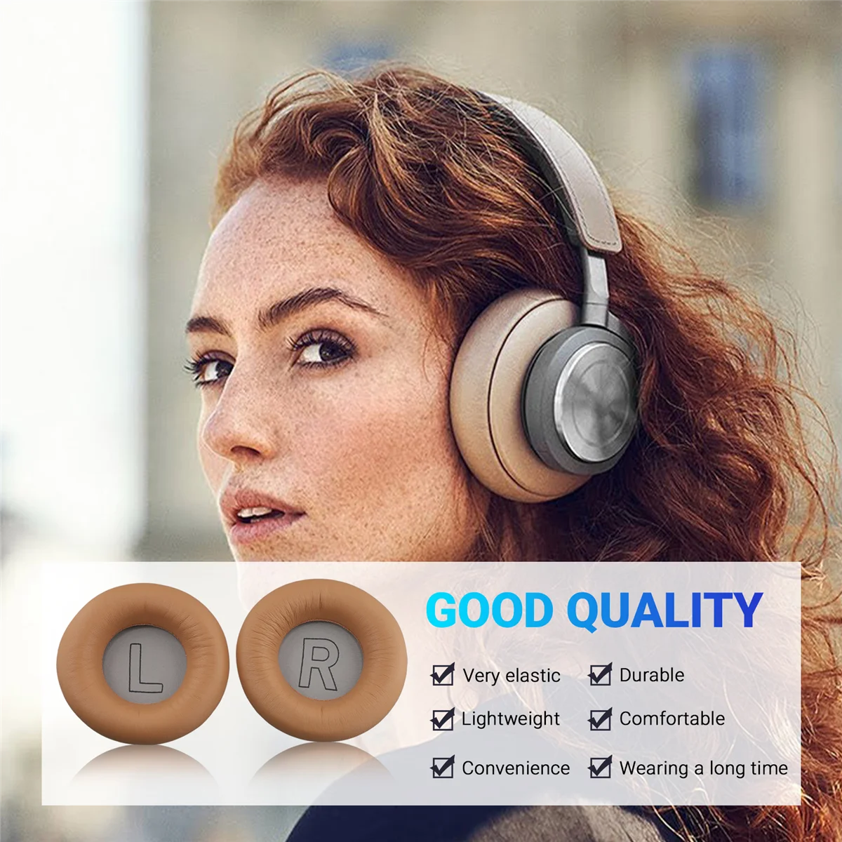 Beoplay H9 H7 헤드폰용 SWXF 통기성 이어 패드 소프트 폼 쿠션 커버 이어패드 카키색