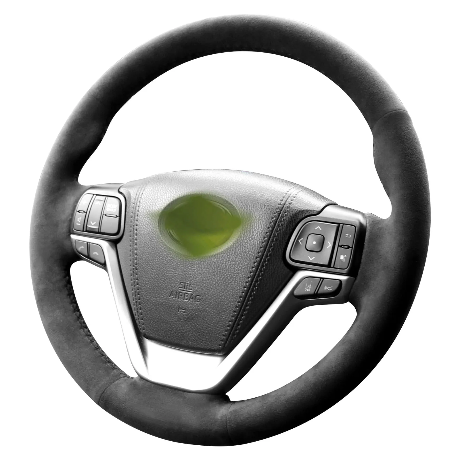 

Alfanxi Hand Stitch Sewing Italy Alcantara Car Steering Wheel Cover Wrap Compatible with Toyota Highlander/Sienna 2014-2019