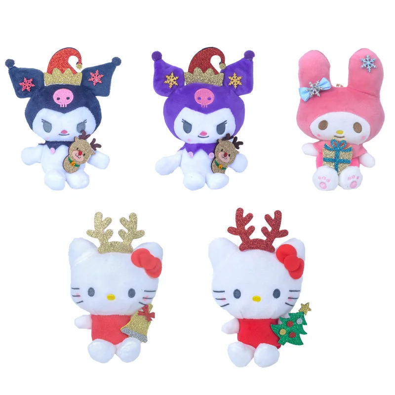 

Kawaii Sanrio аниме хобби моя мелодия Kuromi Hello Kitty Рождественская серия мультфильм брелок-плюшевая кукла кулон подарок на день рождения