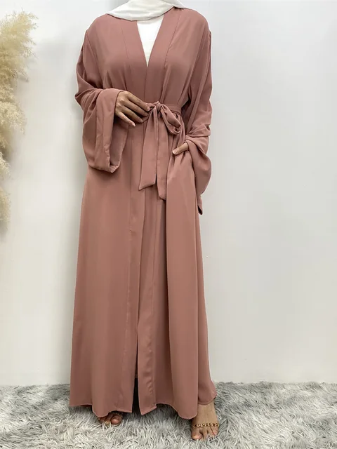 108742-b92dc8.jpg Chog omenRamadan Simple Open Abaya pour femmes, Dubaï, Turquie, Kaftan musulman pour femmes, Kimono, Robe modeste, Caftan Marocain, Vêtements Islamiques