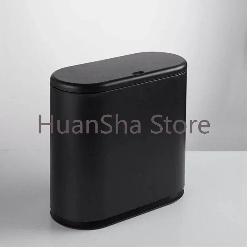 

Oval Cover Trash Can Toilet Nordic Narrow Touchless Bathroom Trash Can Eco Friendly Cubo De Basura Home Office Storage YH5LJT