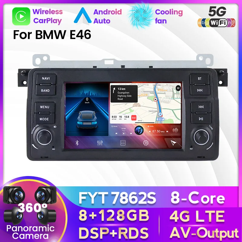 AUTORADIO GPS ANDROID 11 POUR BMW E46 98-06