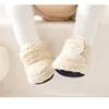 Newborn Baby Boy Girl Winter Fluffy Training Shoes Fleece Inside Infant Toddler Boots Velcro Sneakers Soft Casual Chaussure Sock 3