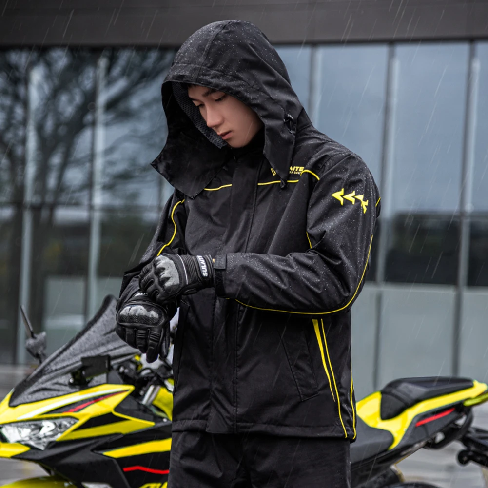 Chubasquero de motocicleta para hombre y mujer, traje de lluvia para Moto,  abrigo, chaqueta, pantalones, conjunto de motociclista, impermeable