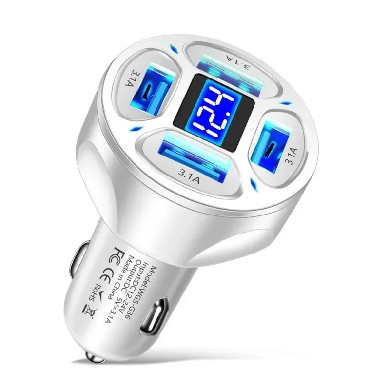 4 Ports USB Car Phone Charger Adapter